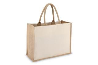 Jute-Baumwolle Tragetasche OEKO-TEX® 42,5 x 19 x 32cm 320g/m² Beige