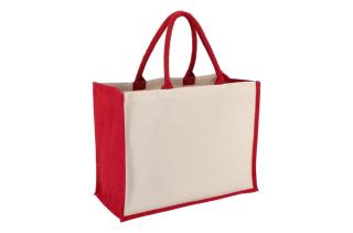 Jute-Baumwolle Tragetasche OEKO-TEX® 42,5 x 19 x 32cm 320g/m² Rot