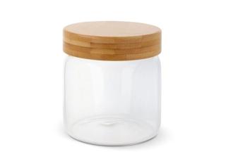 Canister glass & bamboo 600ml 