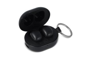 Mini Wireless Earbuds Keychain size Black