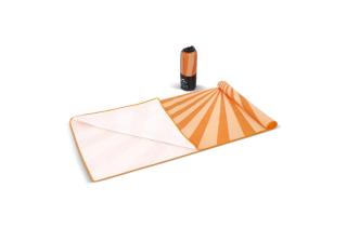 R-PET quick dry beach towel 100x180cm with pouch (200g/m²) sublimation Orange