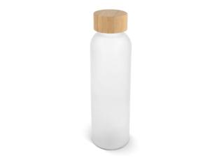 Wasserflasche Glas & Bambus 500ml Weiß