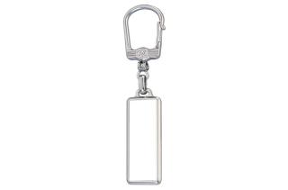 Keyring metal, rectangle Flat silver