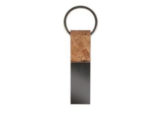 Schlüsselanhänger Kork & Metall rechteckig 