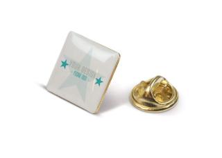 Metall Pin, quadratisch 15x15mm Gold