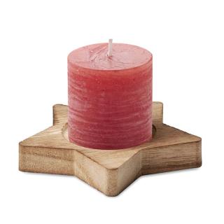 LOTUS Candle on star wooden base 