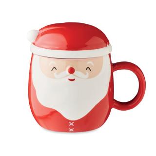 SANTA Ceramic mug with lid 370 ml 