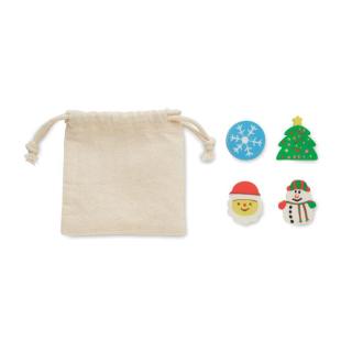 RUBBIES Set of 4 Christmas erasers 