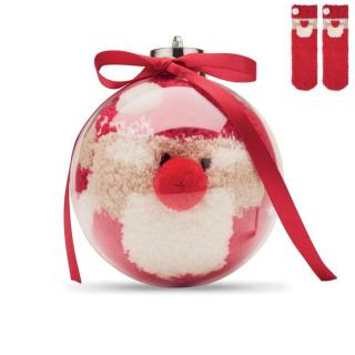 SNUG L Santa socks in bauble ornament 