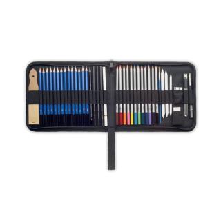 GENUINE 40 piece art set in case 