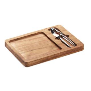 NUTPLATE Acacia nut cracker set 