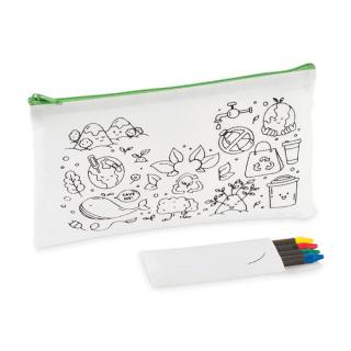 Pencil case with 4 crayons 