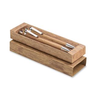 JAKARTA SET Acacia wood pen and pencil set 