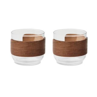 BOGOTA SET Coffee glass set walnut grip 