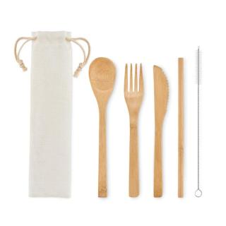 SETSTRAW Bamboo cutlery with straw 