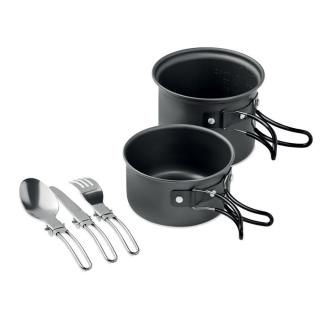 POTTY SET 2 camping pots with cutlery 