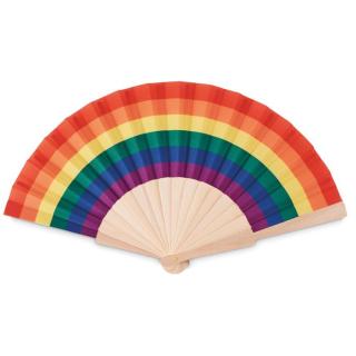 BOWFAN Rainbow wooden hand fan 