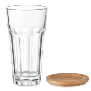 SEMPRE Trinkglas mit Bambusdeckel 