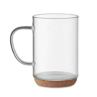 LISBO Glass mug 400ml with cork base 