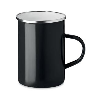 SILVER Metal mug with enamel layer 