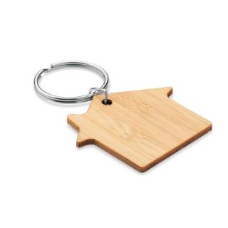 HOUSEBOO House shaped bamboo key ring 