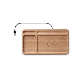 CLEANDESK Organizer mit Ladestation Holz