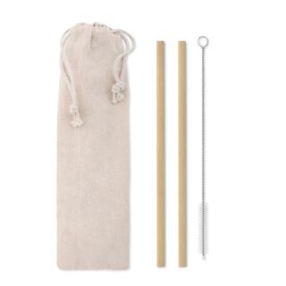 NATURAL STRAW Bamboo Straw w/brush in pouch 