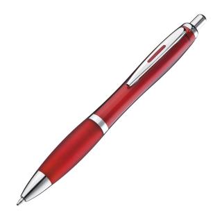 Transparent ball pen with rubber grip 