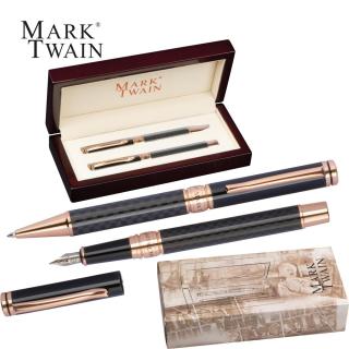 Mark Twain writing set, in a wooden case Black