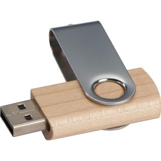 Twist USB Stick with light wood cover 