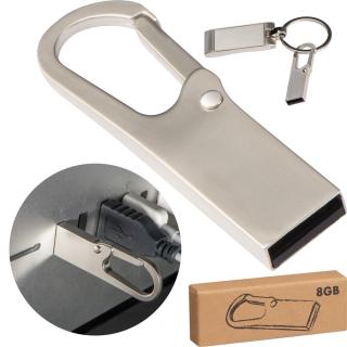 Metal USB stick with carabiner - 8GB 