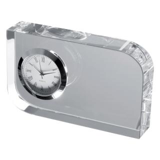 Glass block with small clock 
