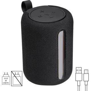 Speaker with LED light, round Black