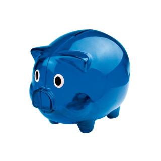 Transparent piggy bank Aztec blue