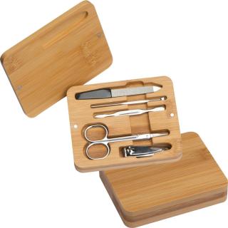 Manicure set in bamboo case CANDACE Fawn