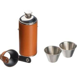Stainless steel hip flask with 2 pins 