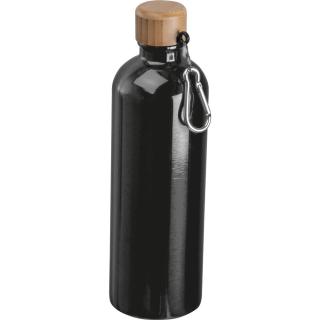 Stainless steel drinking bottle with carabiner, 750ml 
