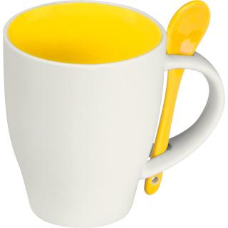 Tasse aus Porzellan mit Löffel, 250ml 