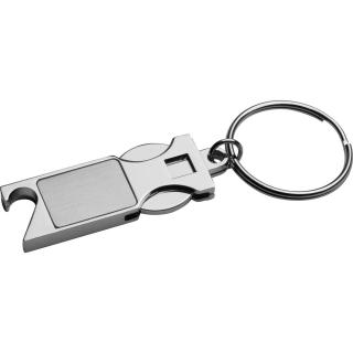 Keychain with shopping coin and bottle opener 