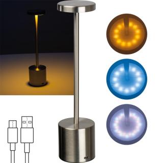 Stainless steel table lamp with rechargeable battery 