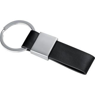 Keyring with a black PU strap 