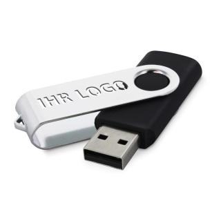 USB Stick Clip mit ausgestanztem Bügel Black | 128 MB