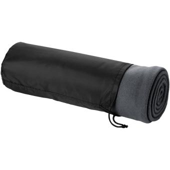 Huggy fleece plaid blanket with carry pouch 150x120 cm Anthracite