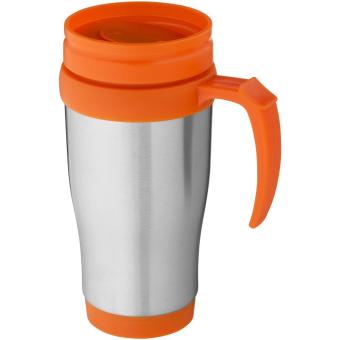 Sanibel 400 ml insulated mug, silver Silver, orange