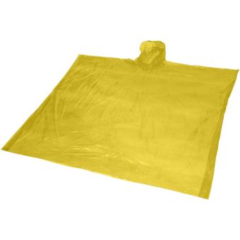 Ziva disposable rain poncho with storage pouch Yellow