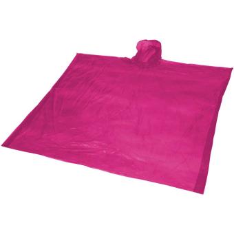 Ziva disposable rain poncho with storage pouch Pink