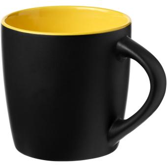 Riviera 340 ml ceramic mug Black/yellow