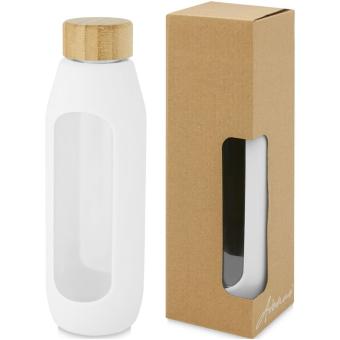 Tidan 600 ml Flasche aus Borosilikatglas mit Silikongriff Weiß