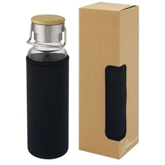 Thor 660 ml glass bottle with neoprene sleeve Black
