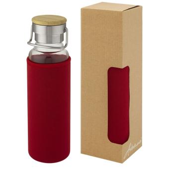 Thor 660 ml glass bottle with neoprene sleeve Red